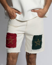 Royaume Ecru Denim Shorts Men
