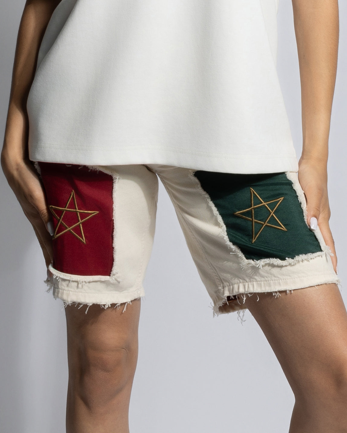 Royaume Ecru Denim Shorts Women