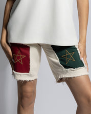 Royaume Ecru Denim Shorts Women