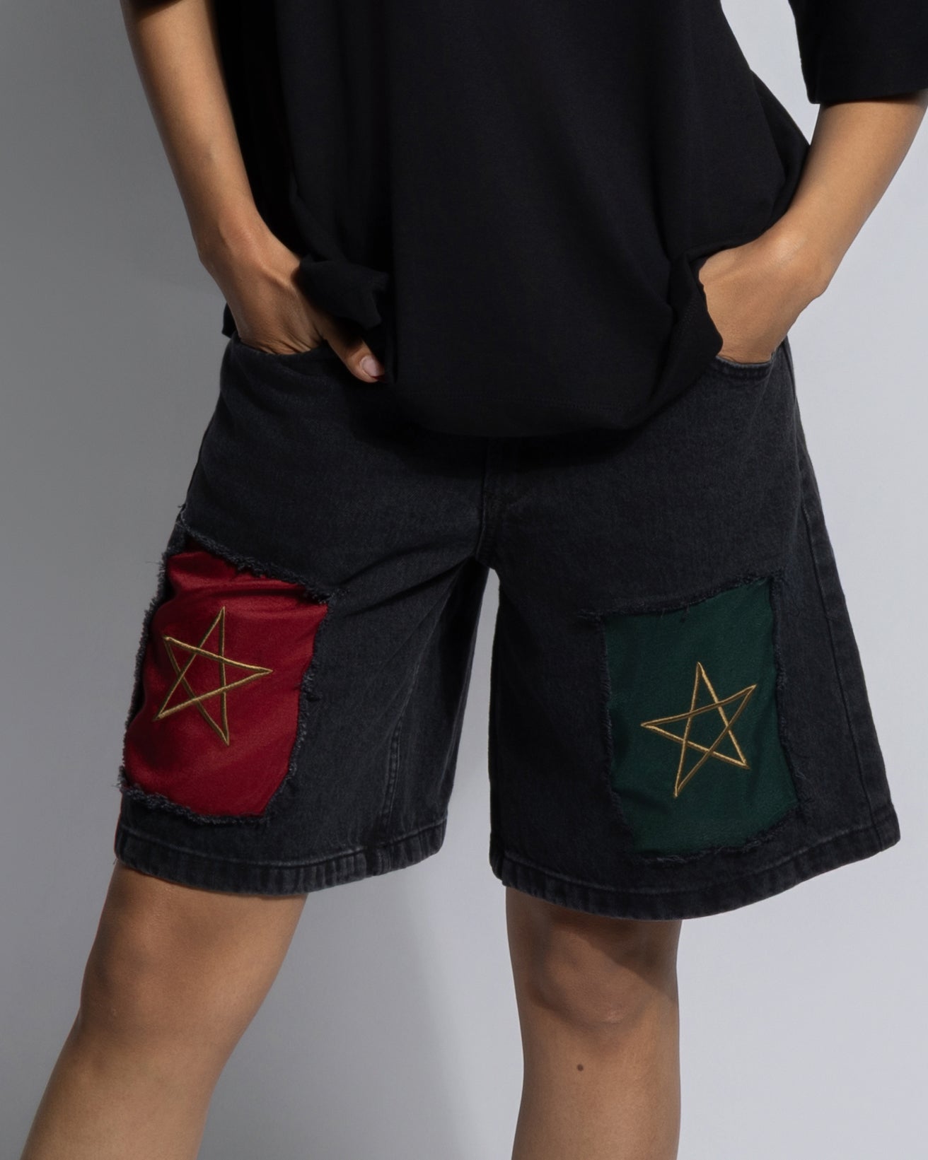 Royaume Black Denim Shorts Women