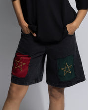 Royaume Black Denim Shorts Women