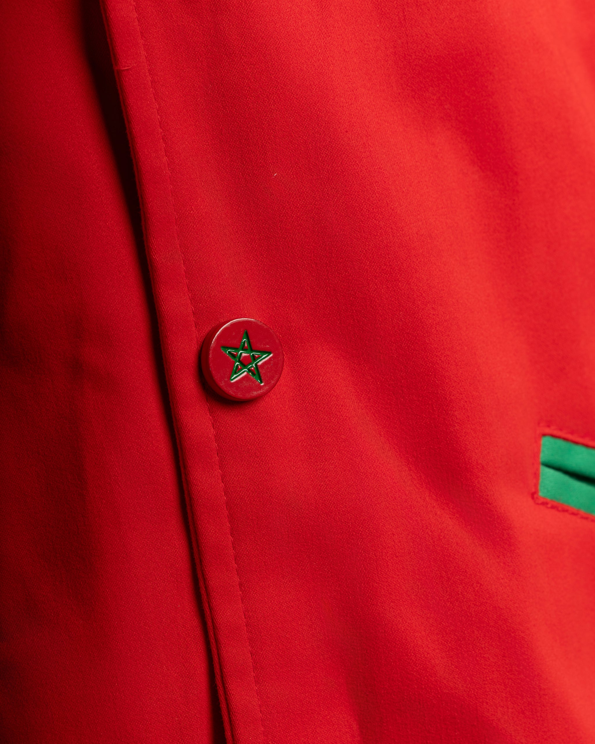 Red and Green Varsity Jacket Dima Maghrib