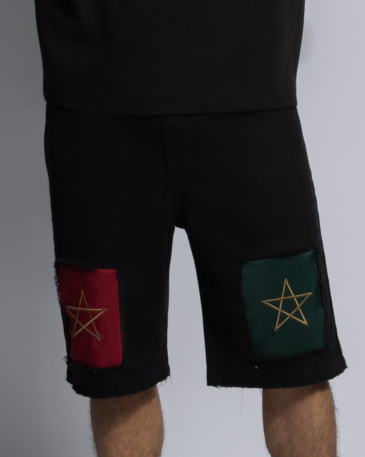 Royaume Black Denim Shorts Men