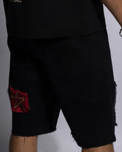 Royaume Black Denim Shorts Men
