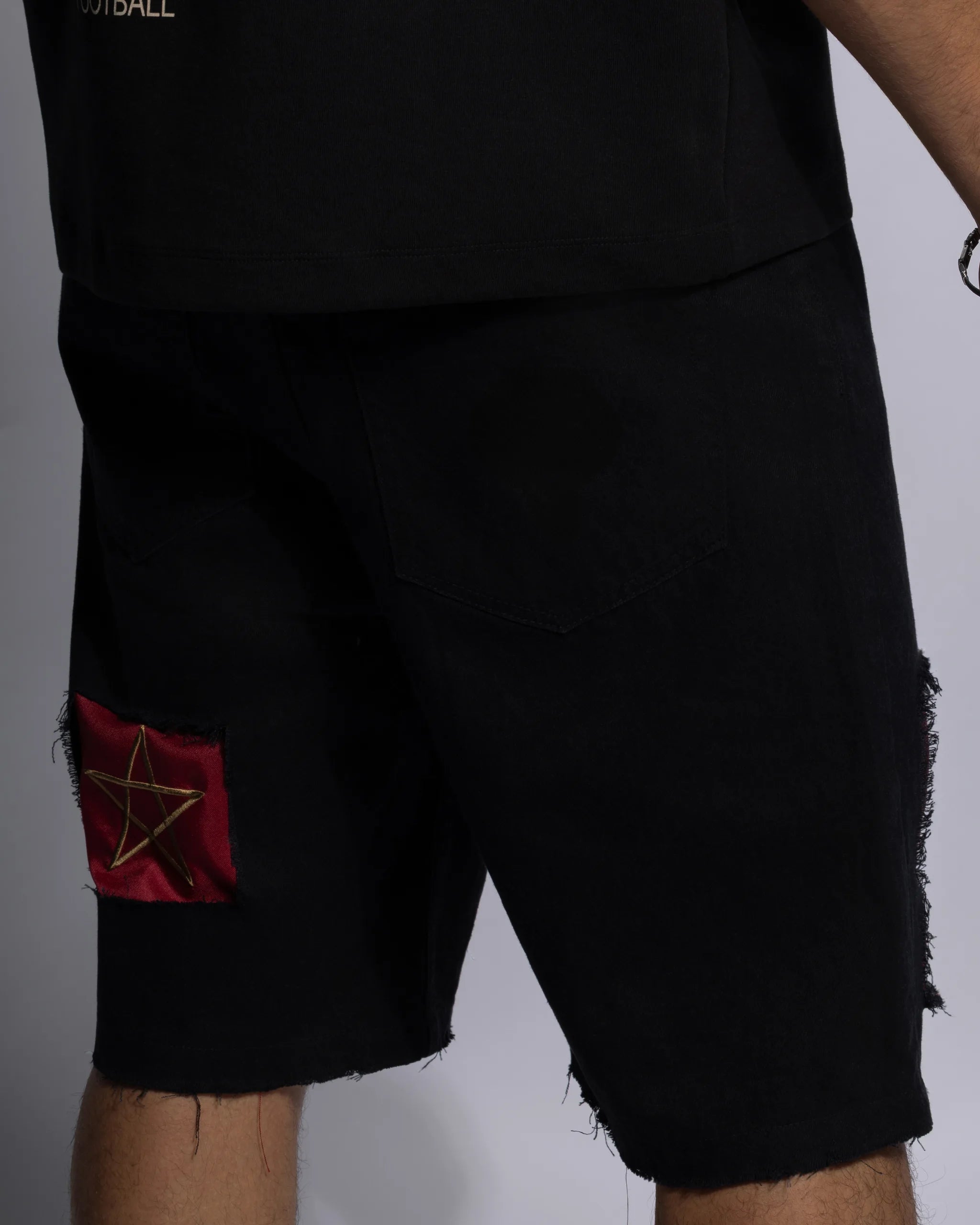 Royaume Black Denim Shorts Men