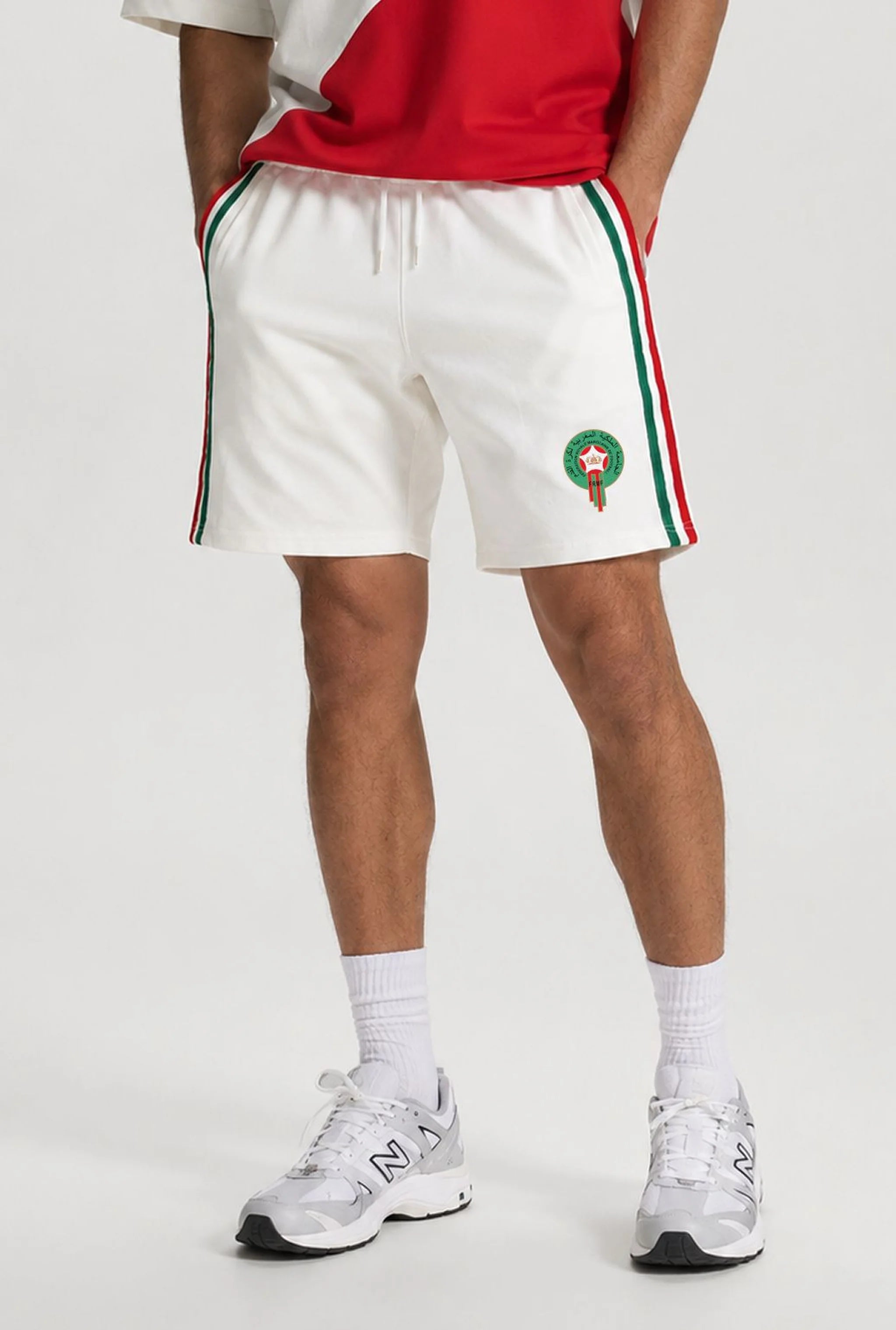 Colorblock Off-White Shorts